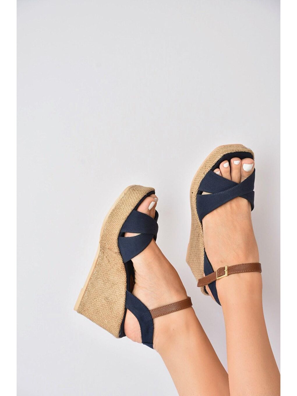 K674195005 Lacivert Dolgu Taban Kadın Ayakkabı-1