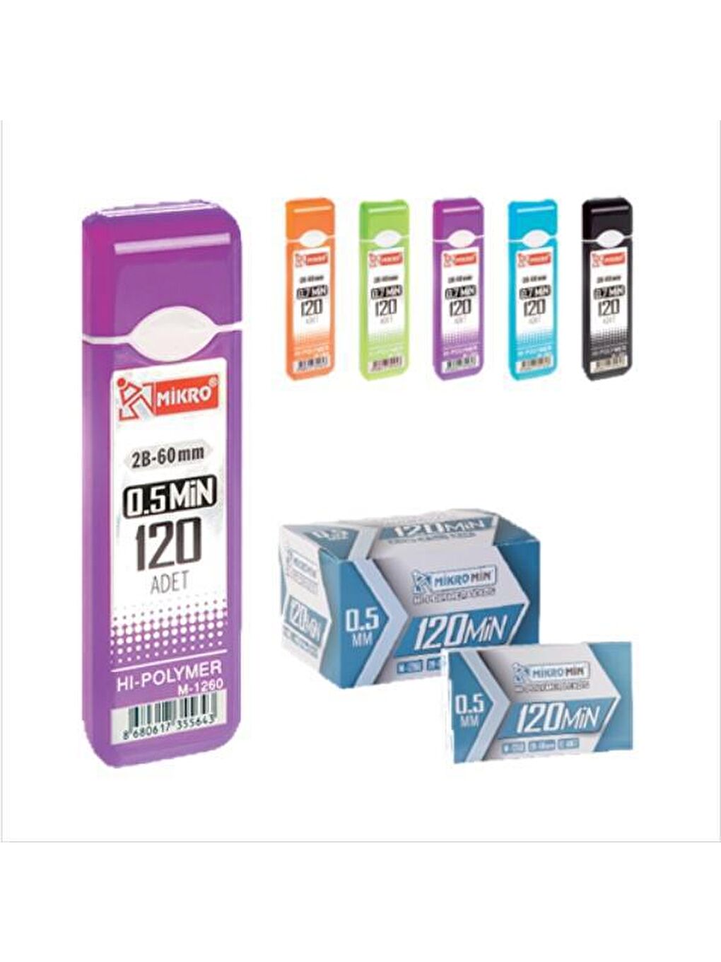 M-1260 2B-60 mm 0.5 Min Kalem Ucu 120 Li 12 Tüp