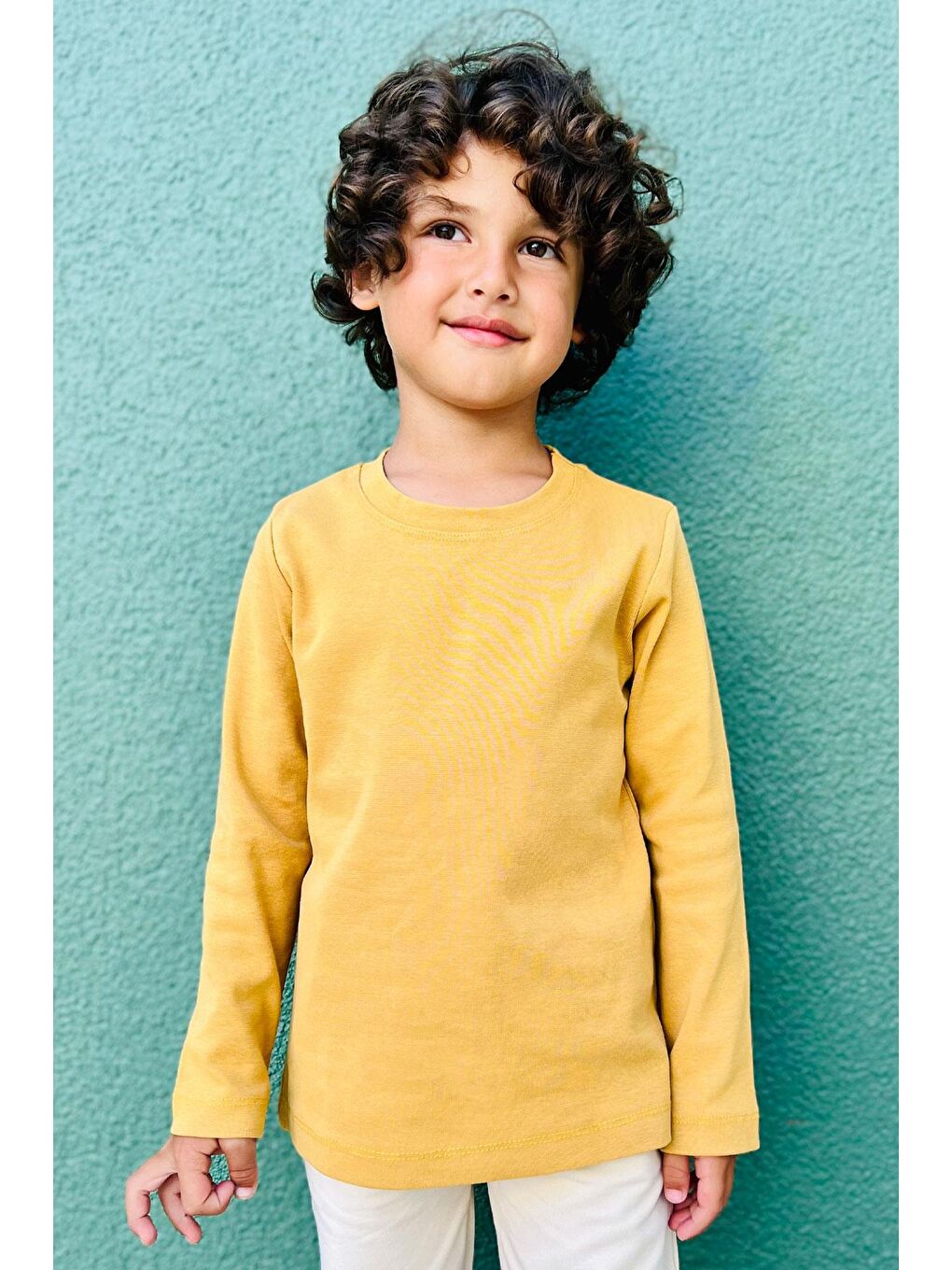 Erkek Çocuk Sweatshirt  Hardal Sarı (4-8 Yaş)