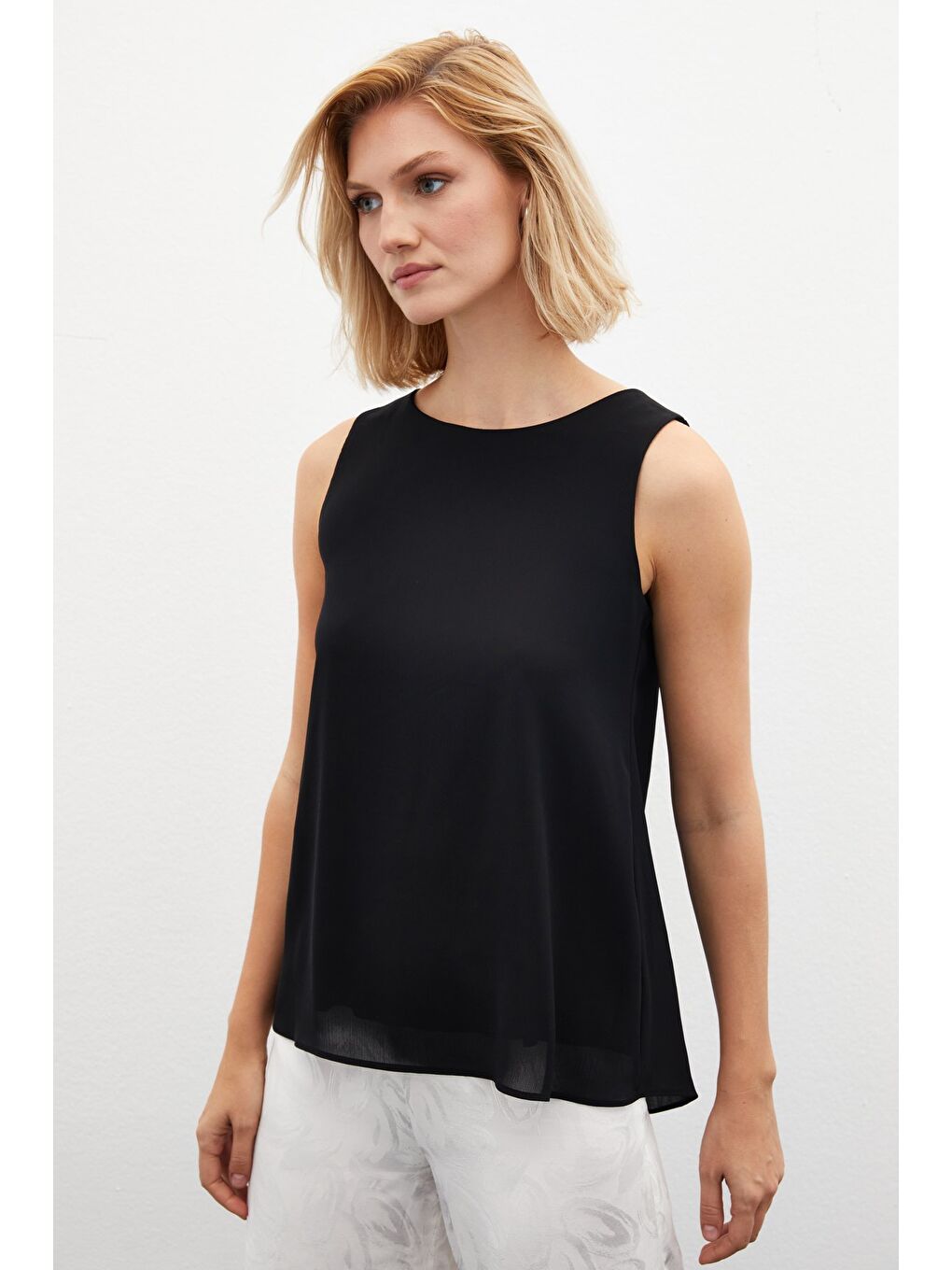 Kolsuz Salaş Bluz - Siyah-1