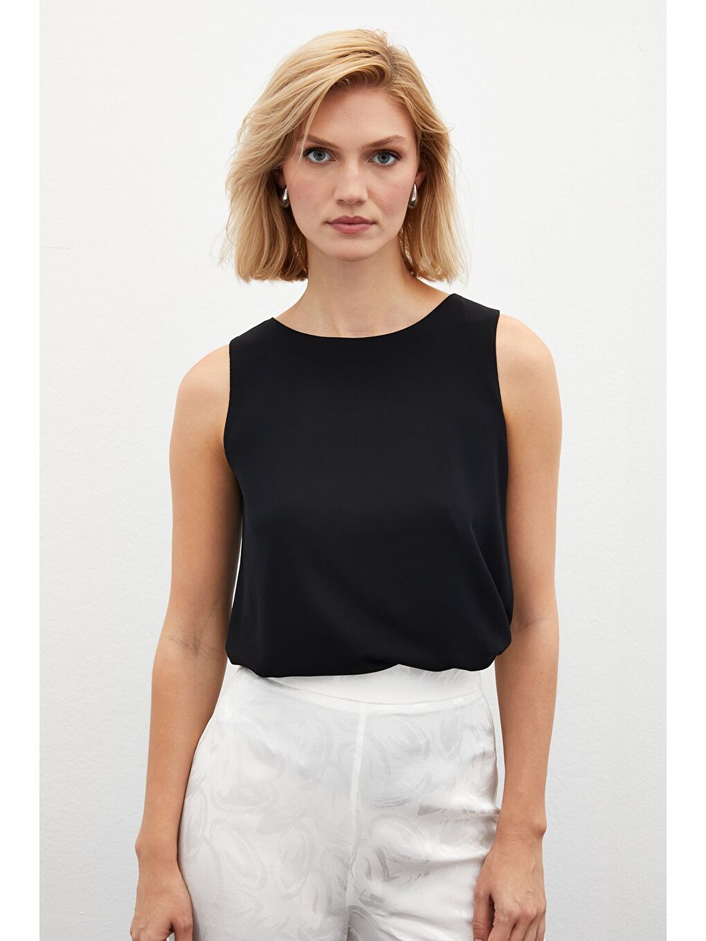 Kolsuz Salaş Bluz - Siyah-2