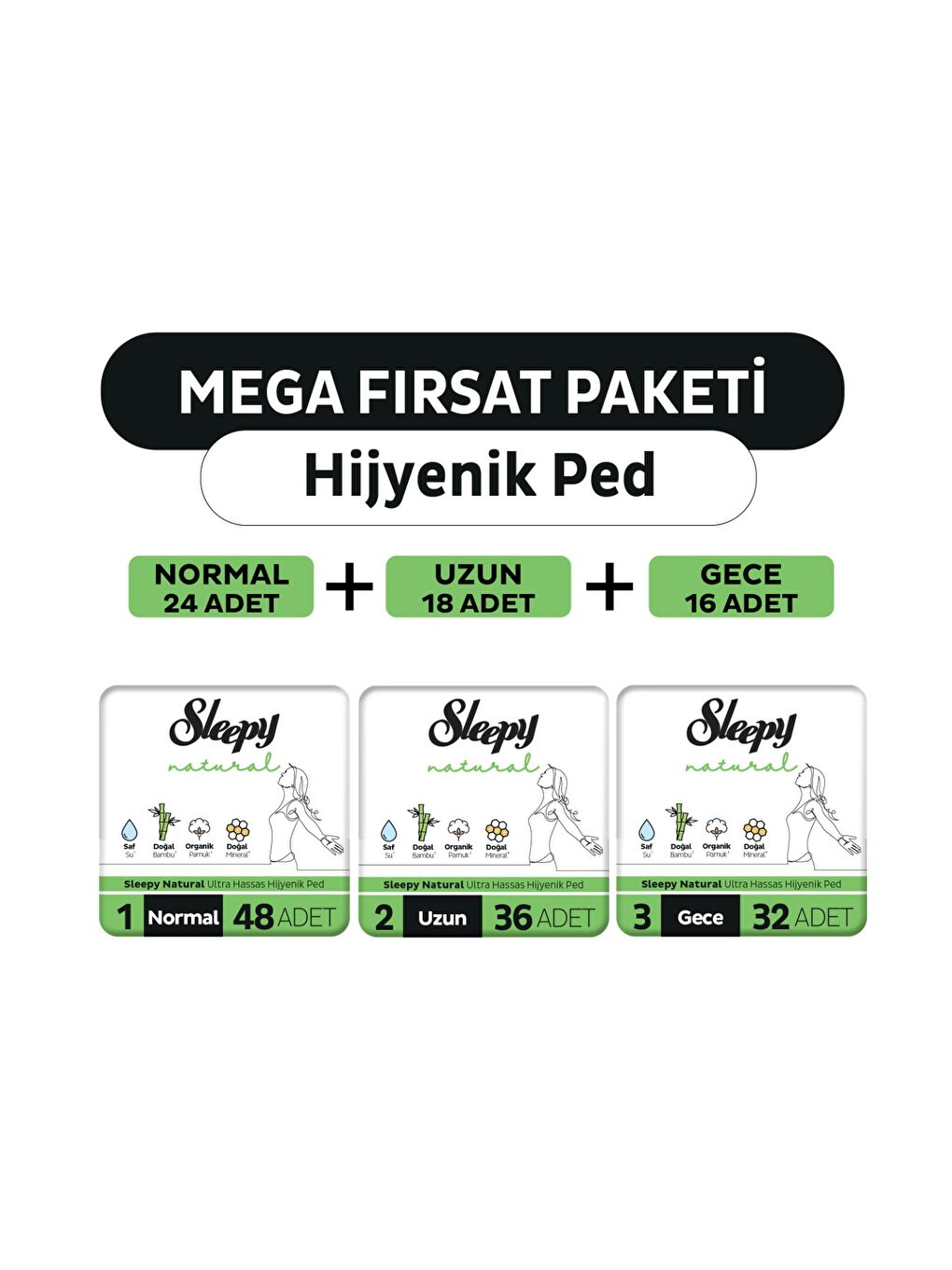 Natural Ultra Hassas Hijyenik Ped Mega Fırsat Paketi 116 Adet