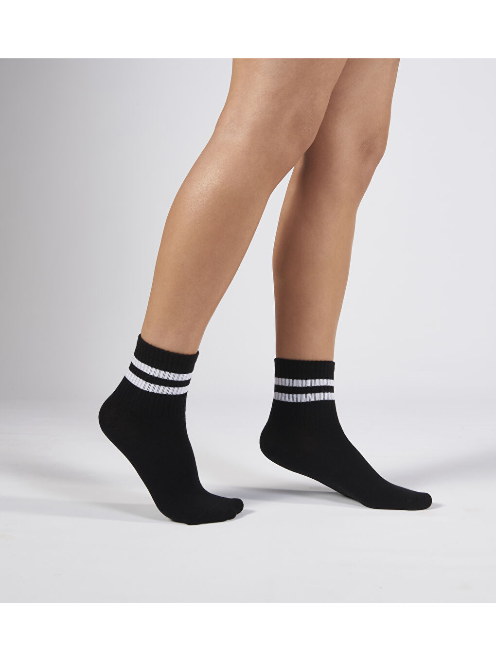 Siyah Pamuku Dikişsiz Tenis Soket Çorap 36-41