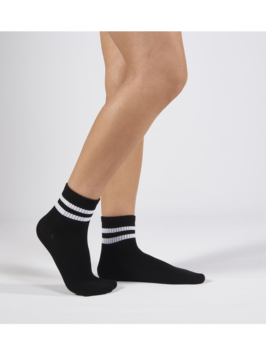 Siyah Pamuku Dikişsiz Tenis Soket Çorap 36-41-1
