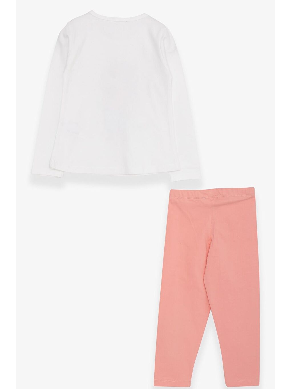Kız Çocuk Taytlı Takım Kız Baskılı Ekru (4 Yaş)-1