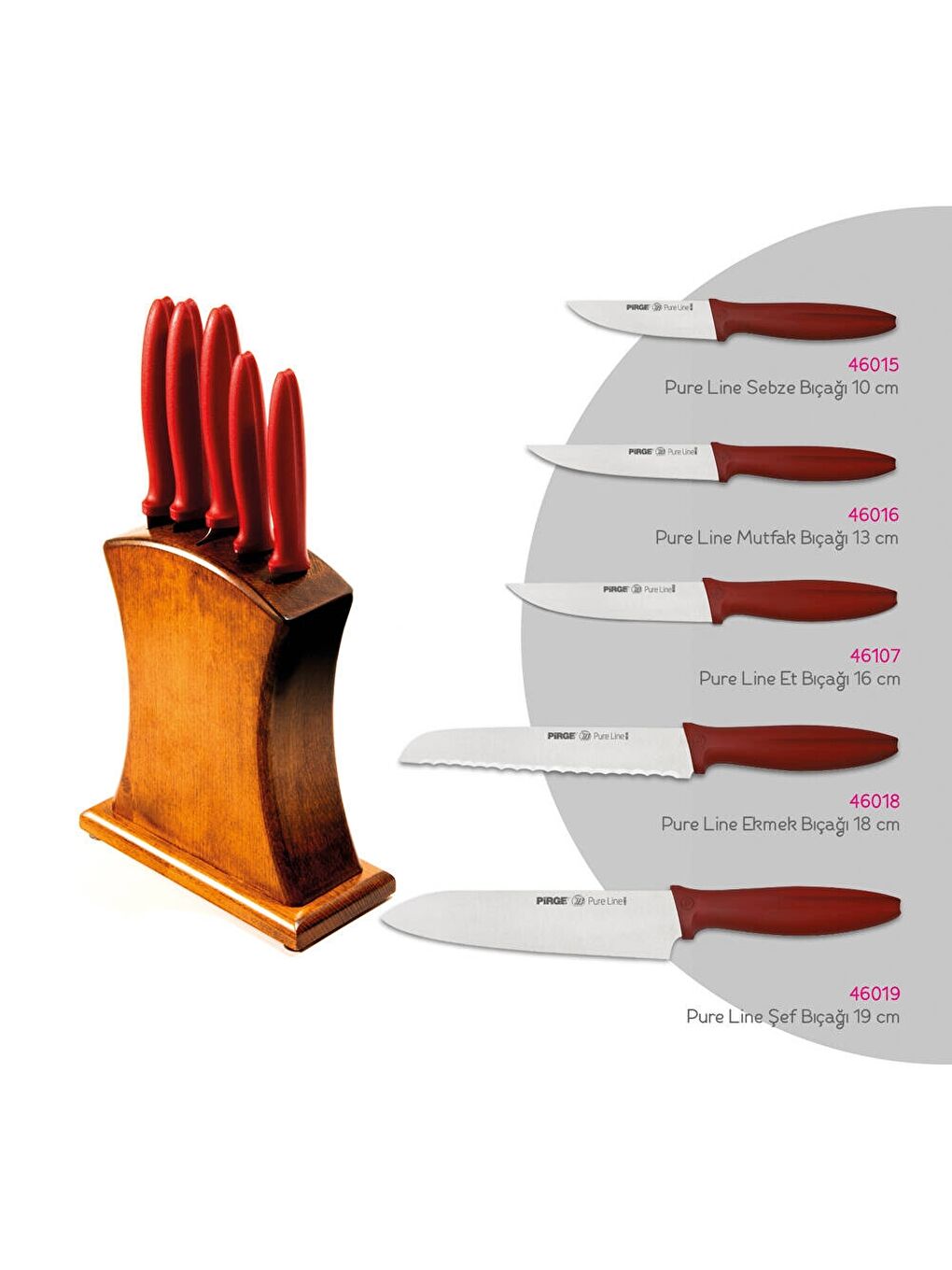 Renksiz Çeyizlik Bıçak Seti Pure Line   15 Parça-1