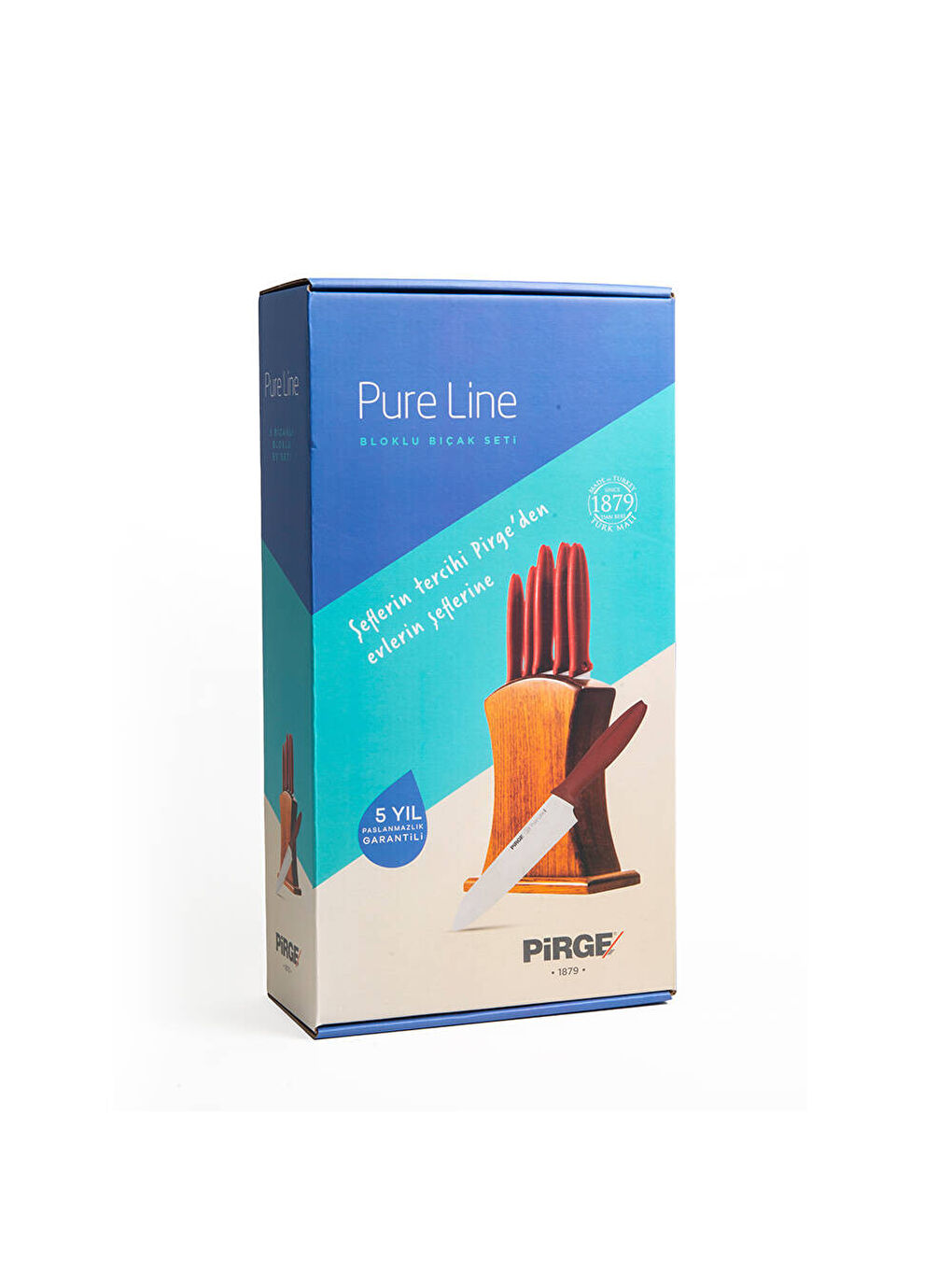 Bordo Pure Line Bloklu Bıçak Seti 5 li-3