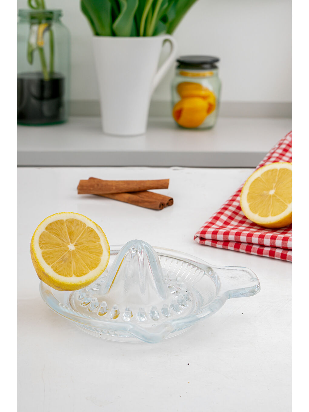Renksiz Cam 15 Cm Cam Limonluk Limon Sıkacağı