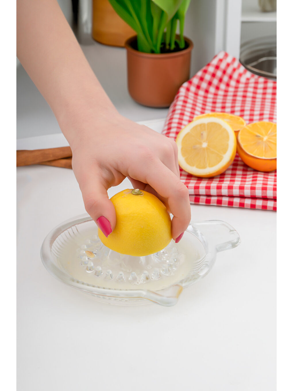 Renksiz Cam 15 Cm Cam Limonluk Limon Sıkacağı-1