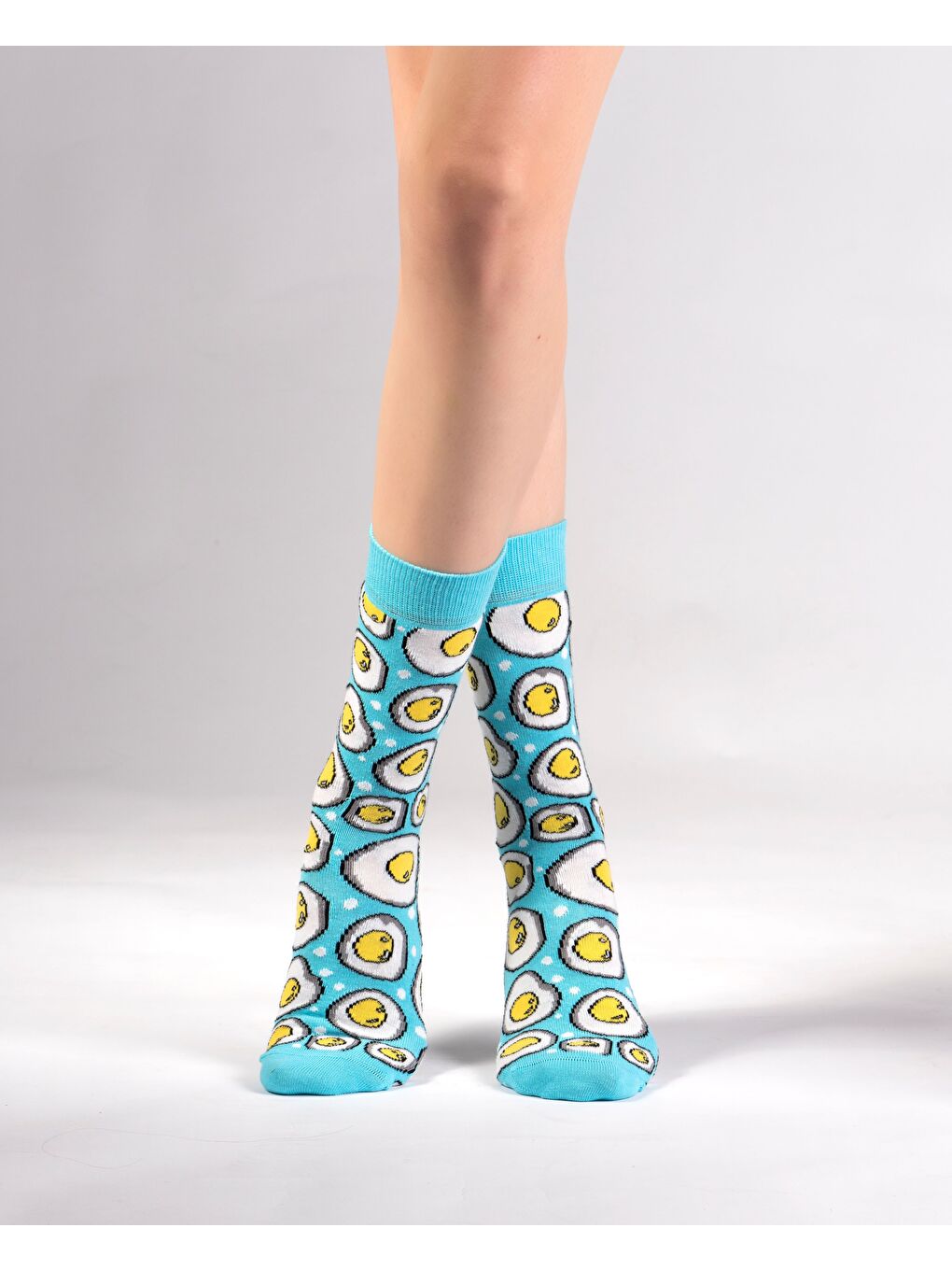 Turkuaz Egg Desenli Çorap-1