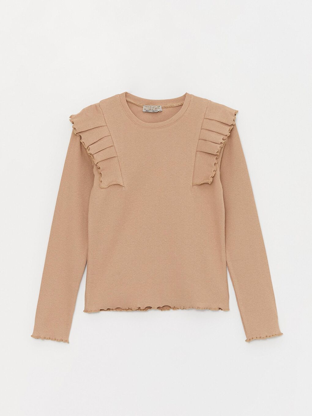 Kahverengi Kız Çocuk Kaşkorse Fırfırlı Bel Boy SweatShirt