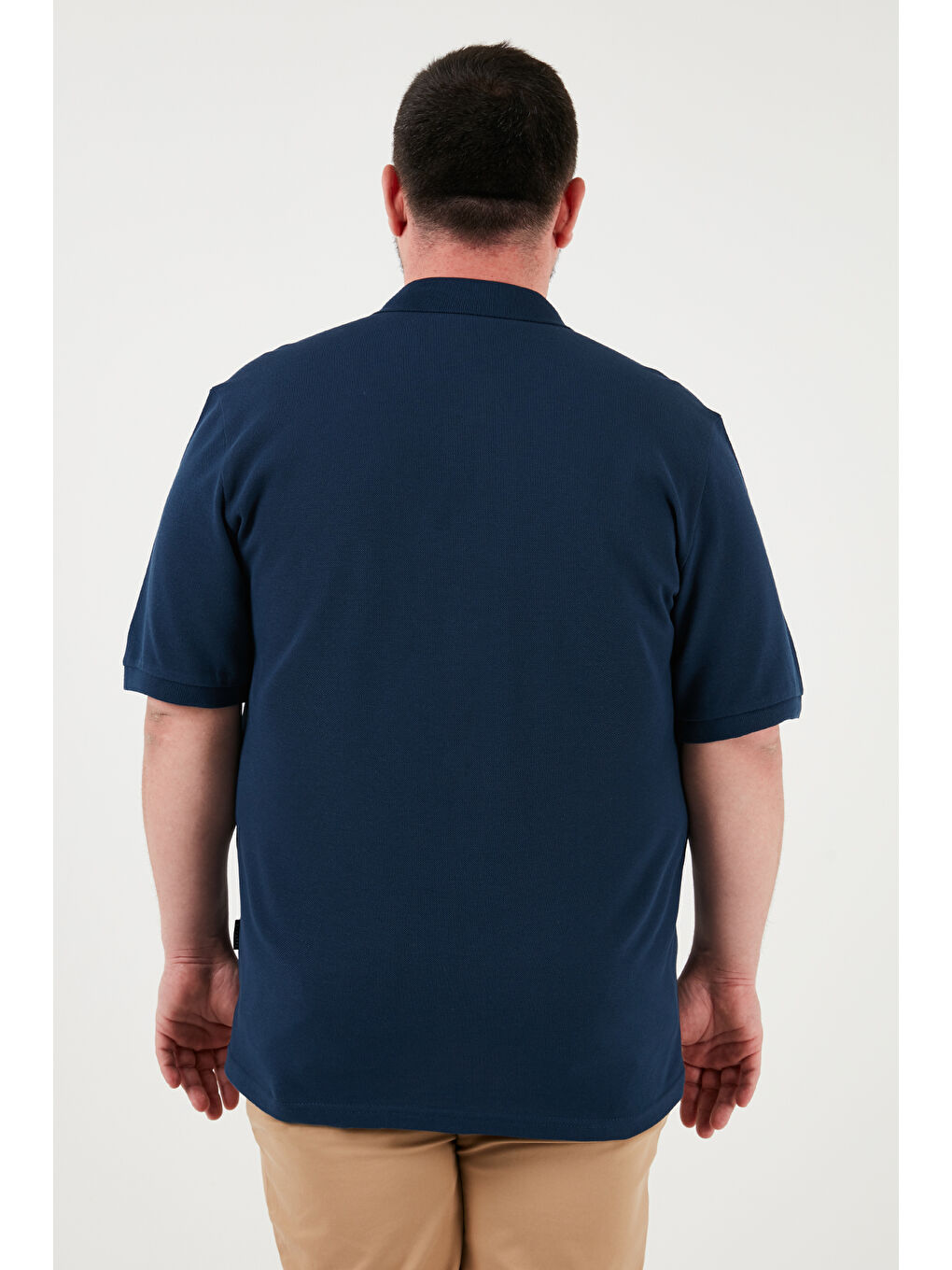 İndigo Pamuklu Regular Fit Büyük Beden Erkek Polo Yaka %100 Pamuk Tişört  5902127B-5