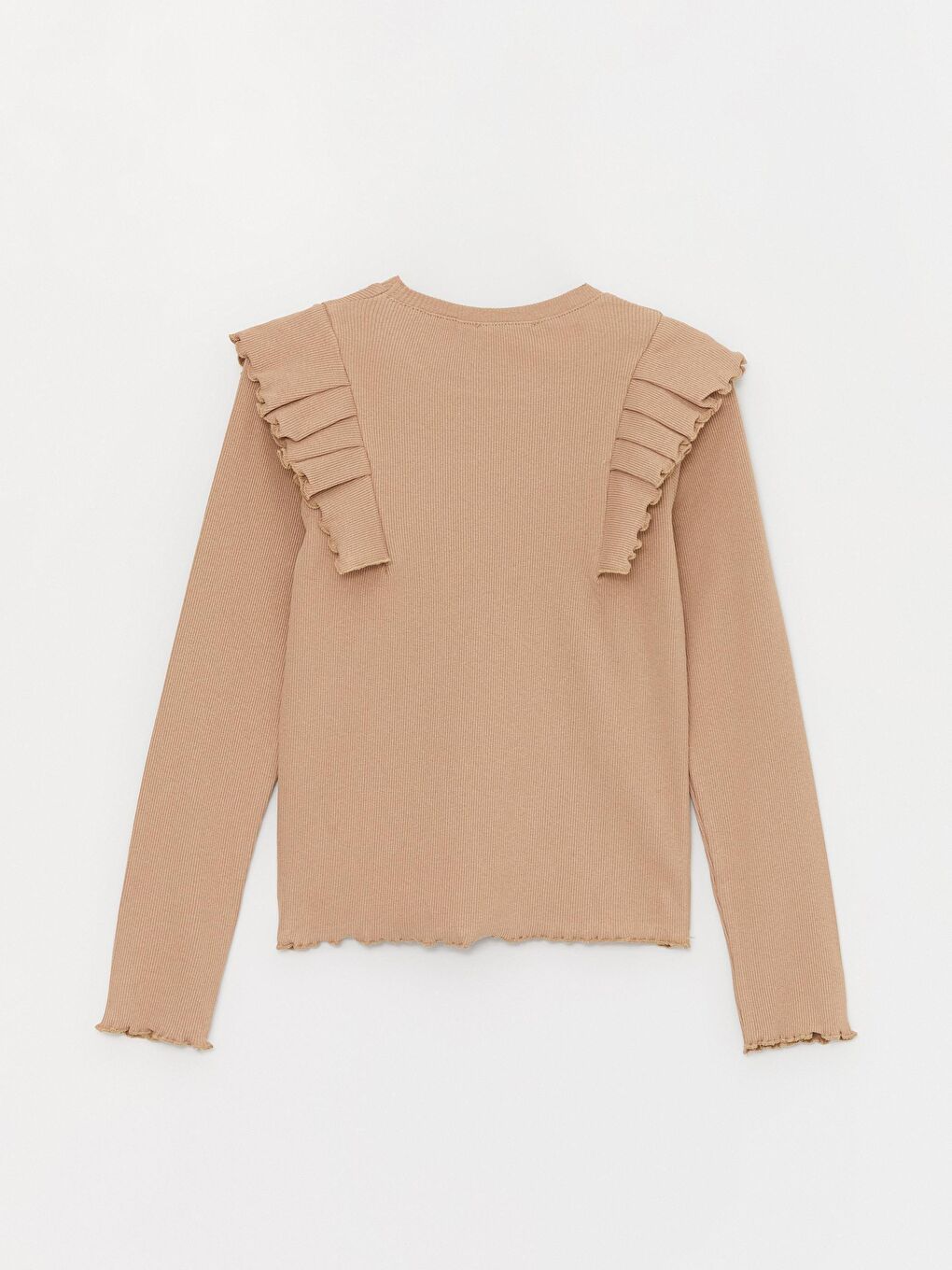 Kahverengi Kız Çocuk Kaşkorse Fırfırlı Bel Boy SweatShirt-2