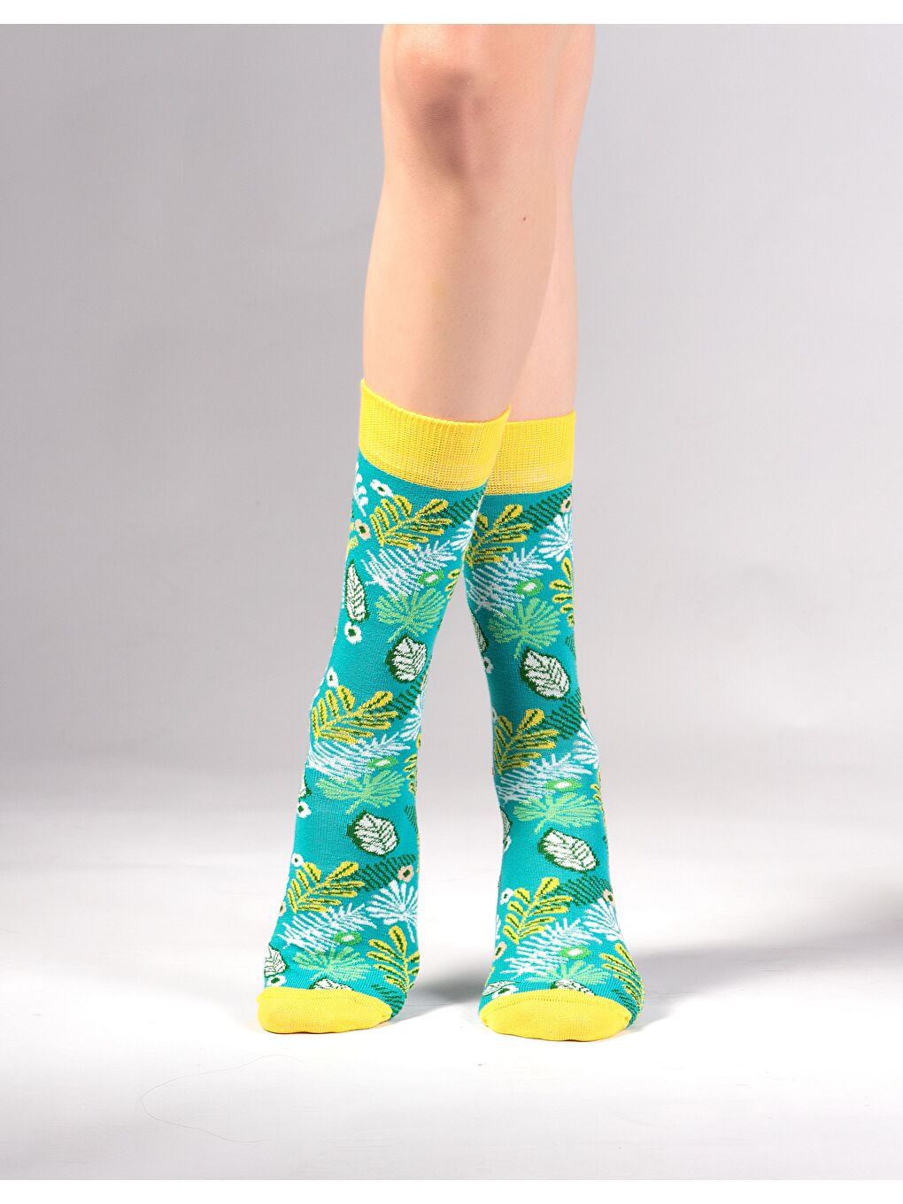 Yeşil Lime Desenli Çorap-1