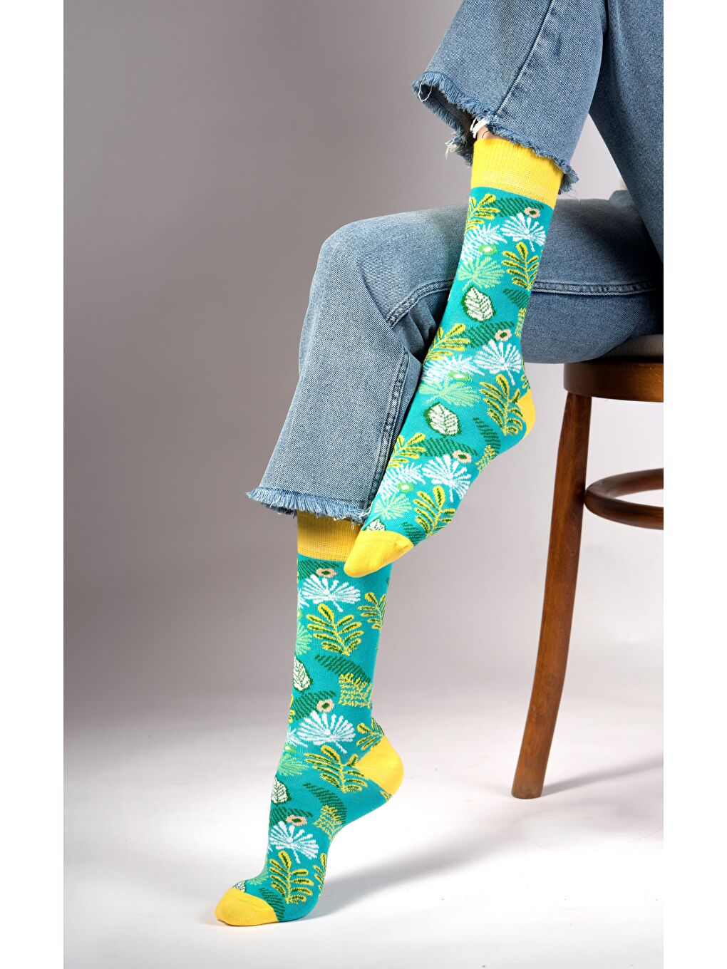 Yeşil Lime Desenli Çorap-3