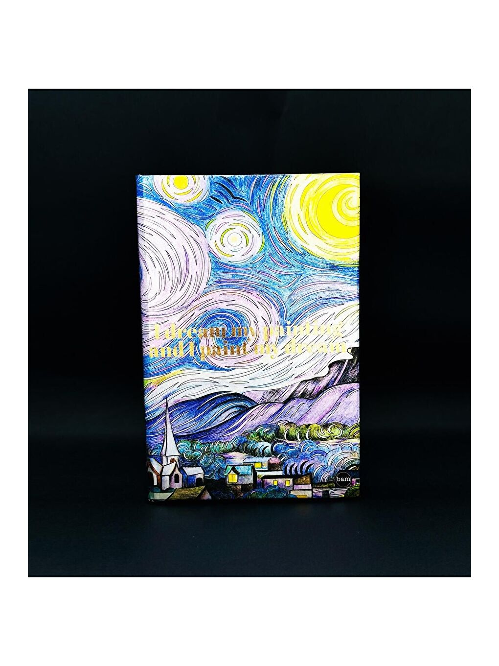 Metal Kapaklı Van Gogh Yıldızlı Gece Tasarımlı Lastikli Defter-2