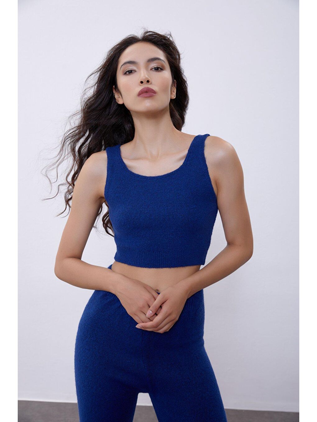 Mavi Atlet Pantolon Hırka Triko Takım-3