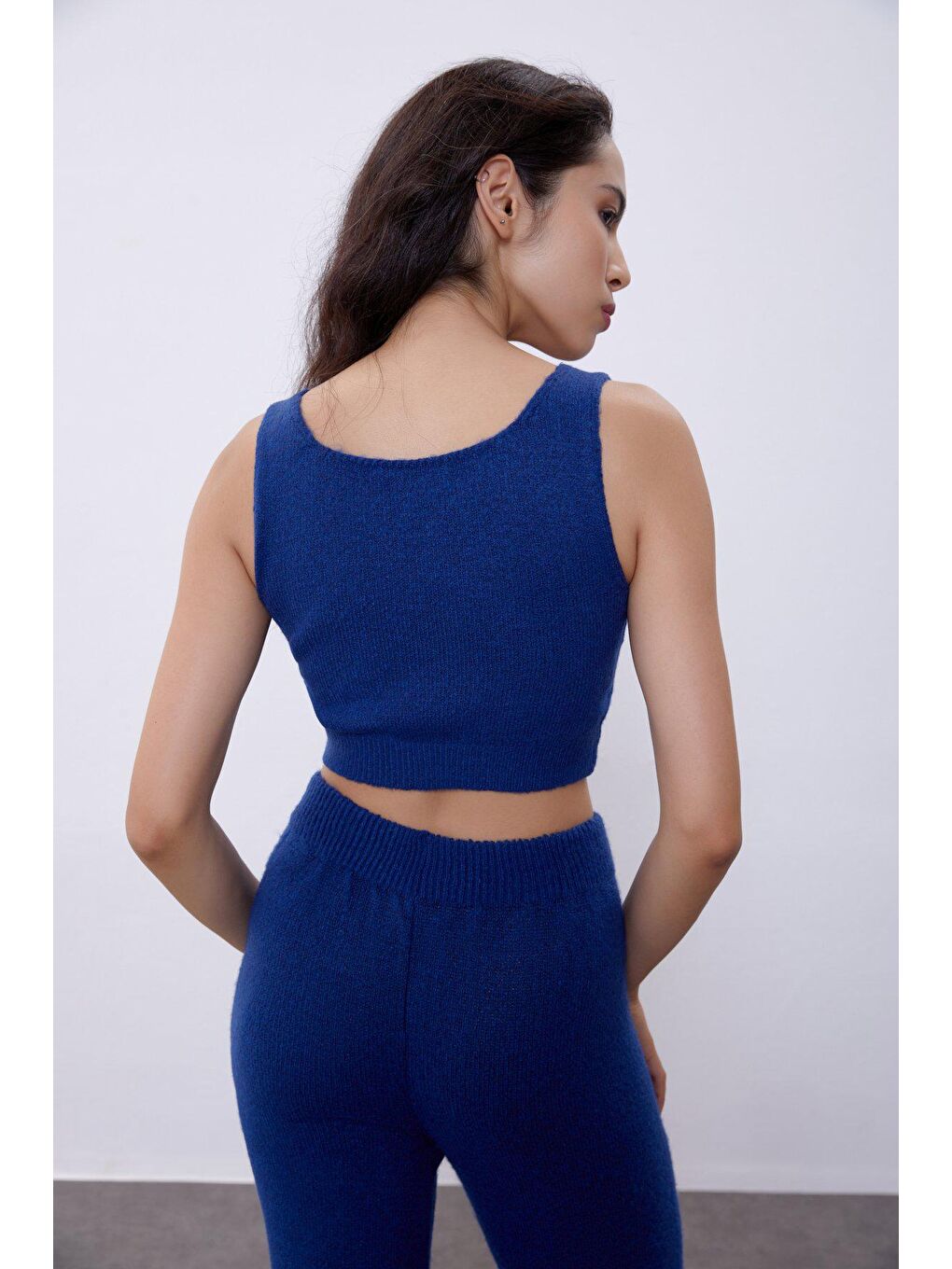 Mavi Atlet Pantolon Hırka Triko Takım-4