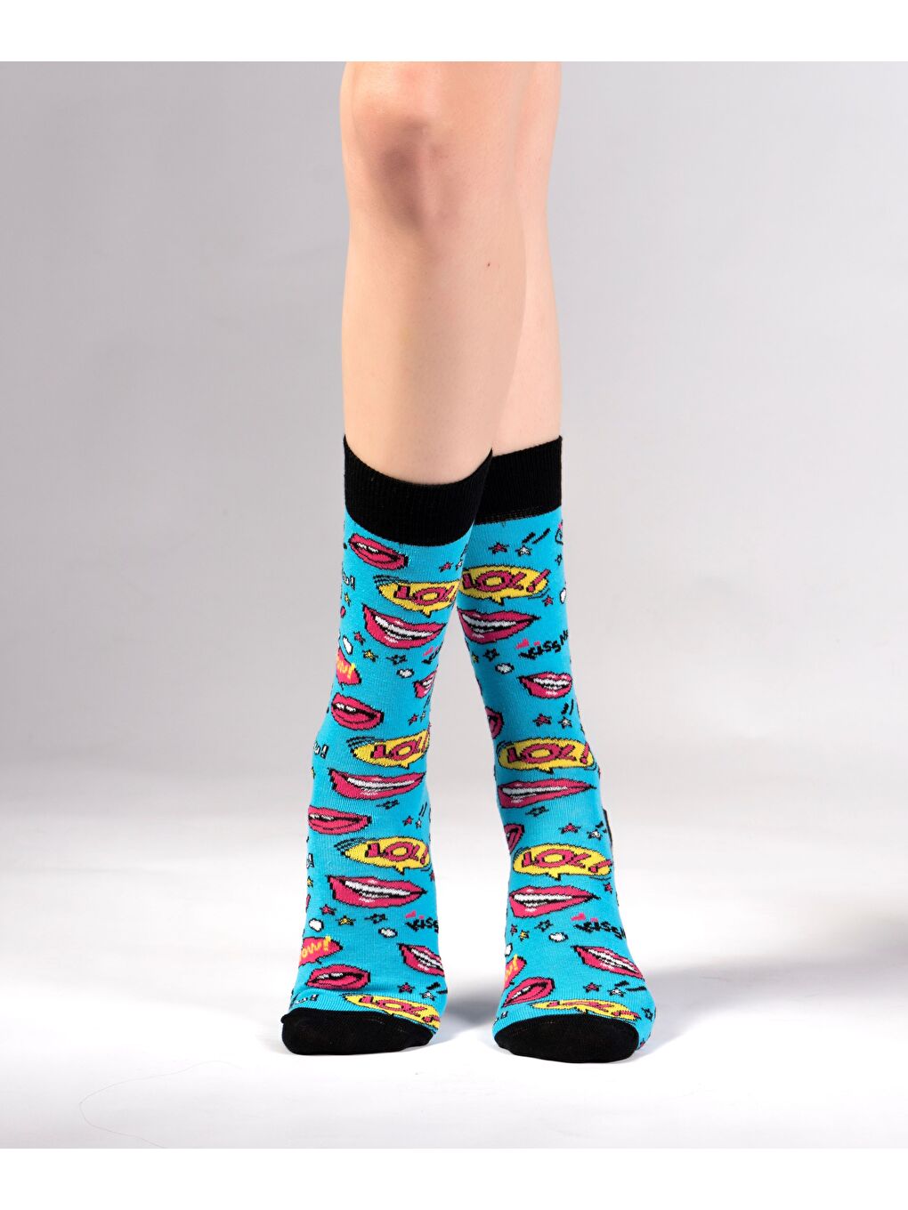 Mavi Pop  Desenli Çorap-1