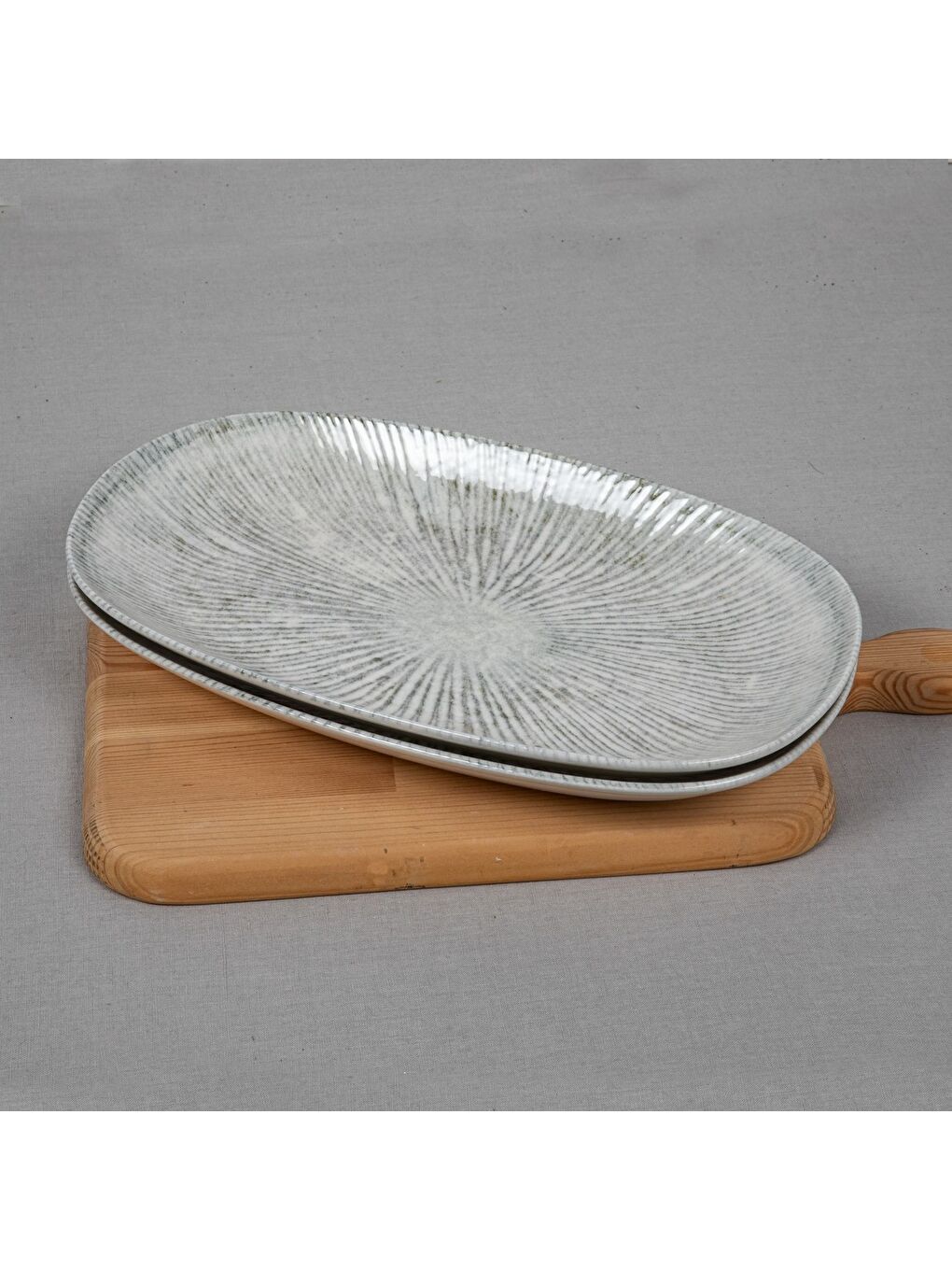 Ekru Arnim 2 Parça 29 cm Bone Kayık Tabak-3