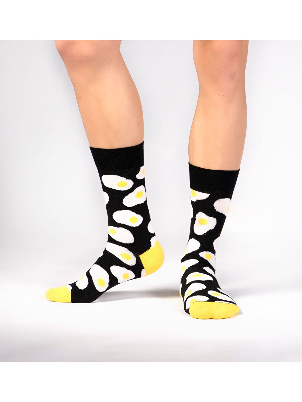 Sarı Egg Desenli Soket Çorap-1