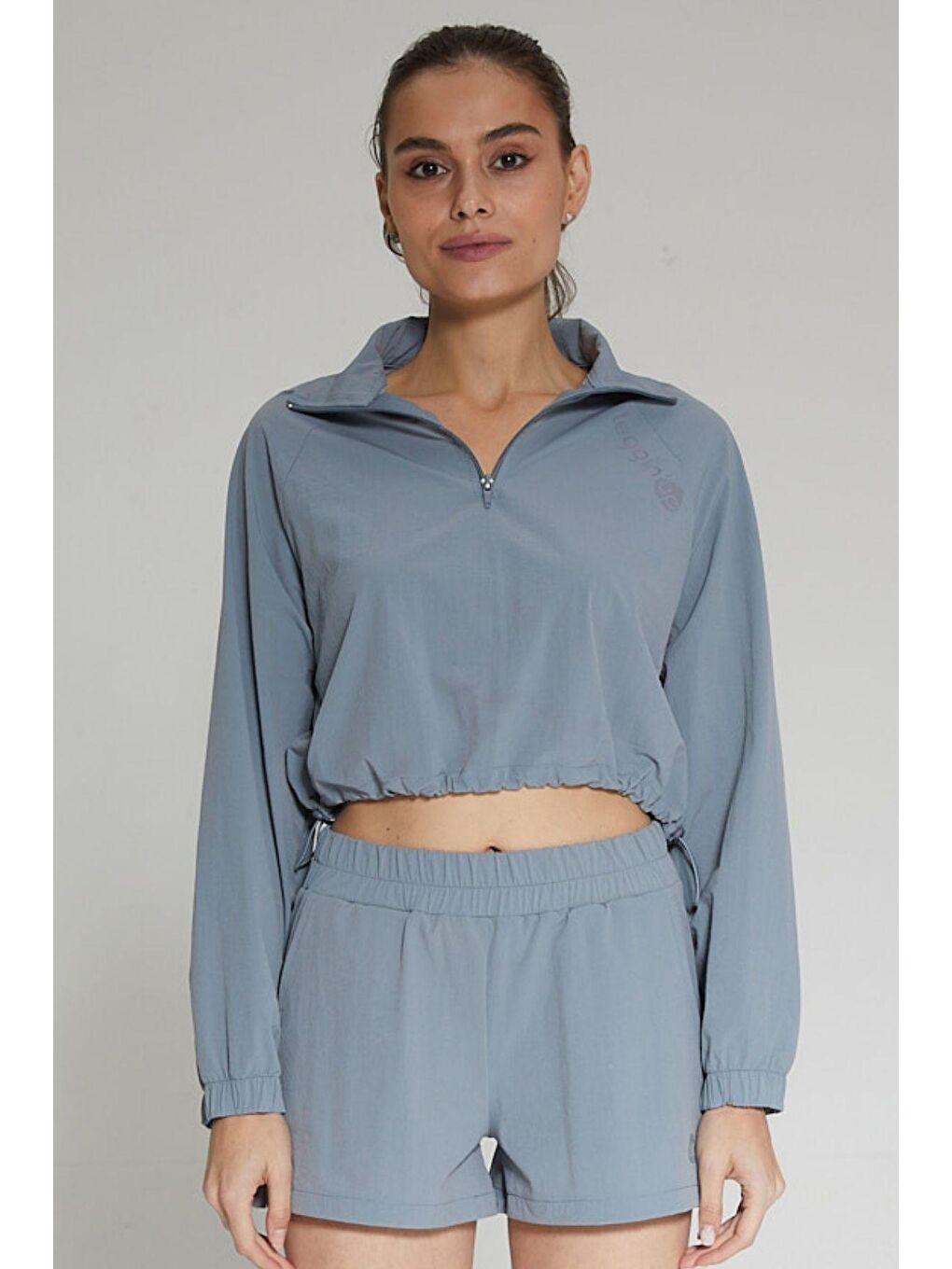 Mavi Kadın Dik Yaka Crop Sweatshirt - Regla