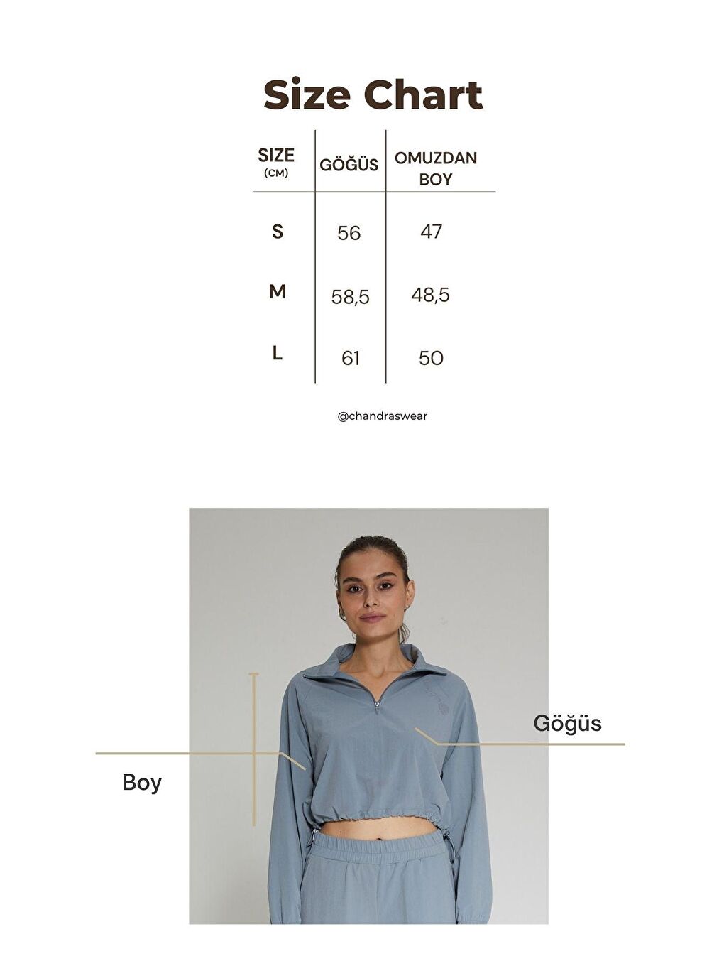 Beyaz Kadın Dik Yaka Crop Sweatshirt - Regla-4