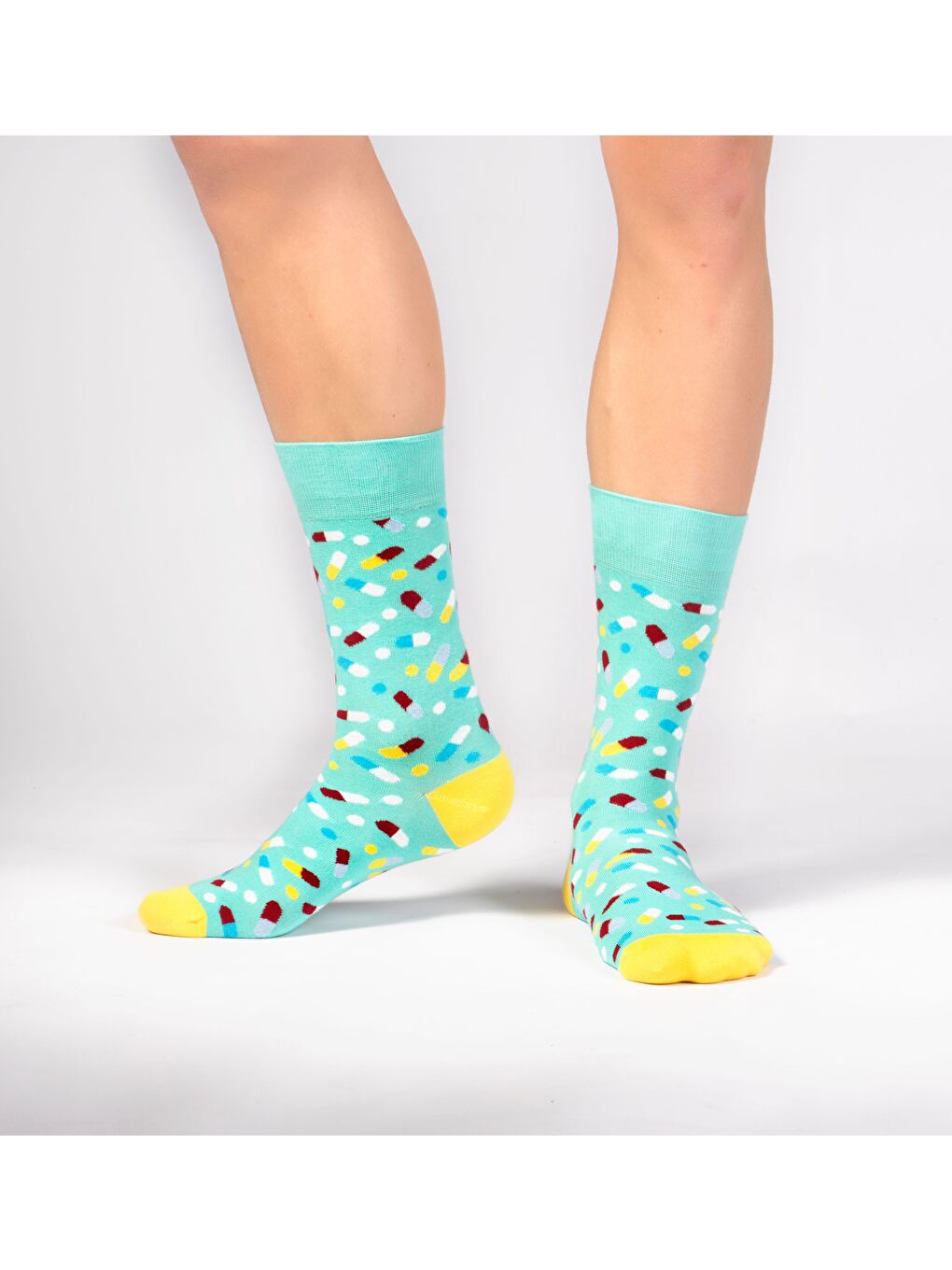 Yeşil Bills Desenli Yılbaşı Temalı Soket Çorap-1