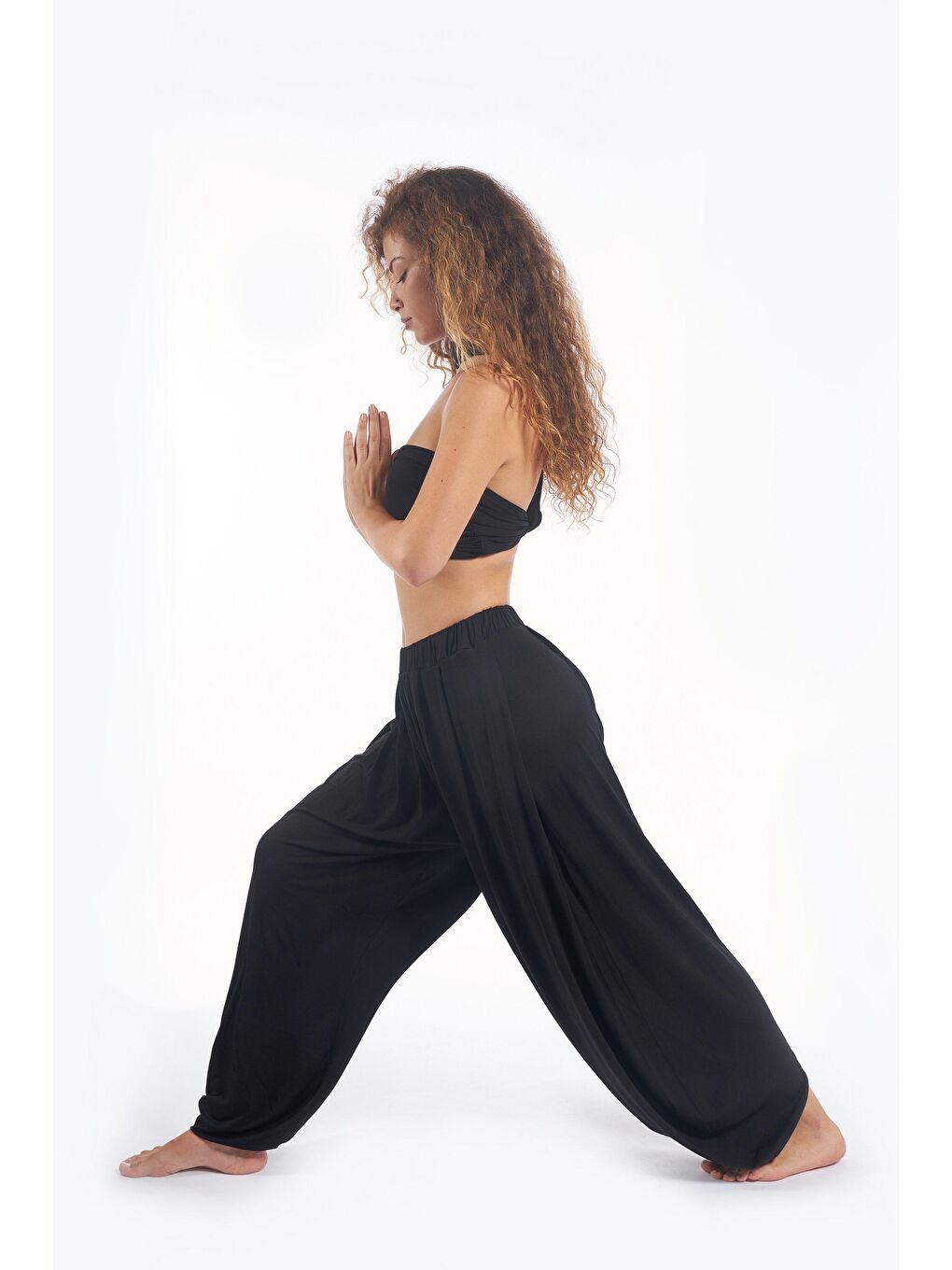 Kadın Pantolon - Siyah Flowy Boho Kadın Pantolon ( Viskon Likralı Kumaş - 4 Mevsim )-2