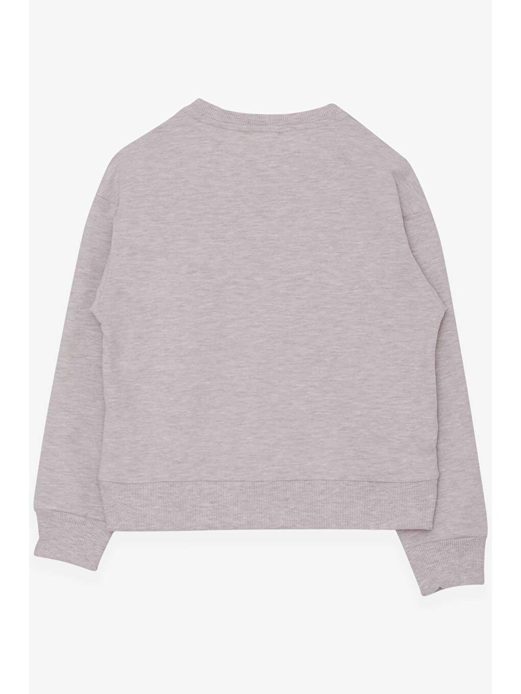 Kız Çocuk Sweatshirt Pullu Kız Baskılı Bej Melanj (8-14 Yaş)-1