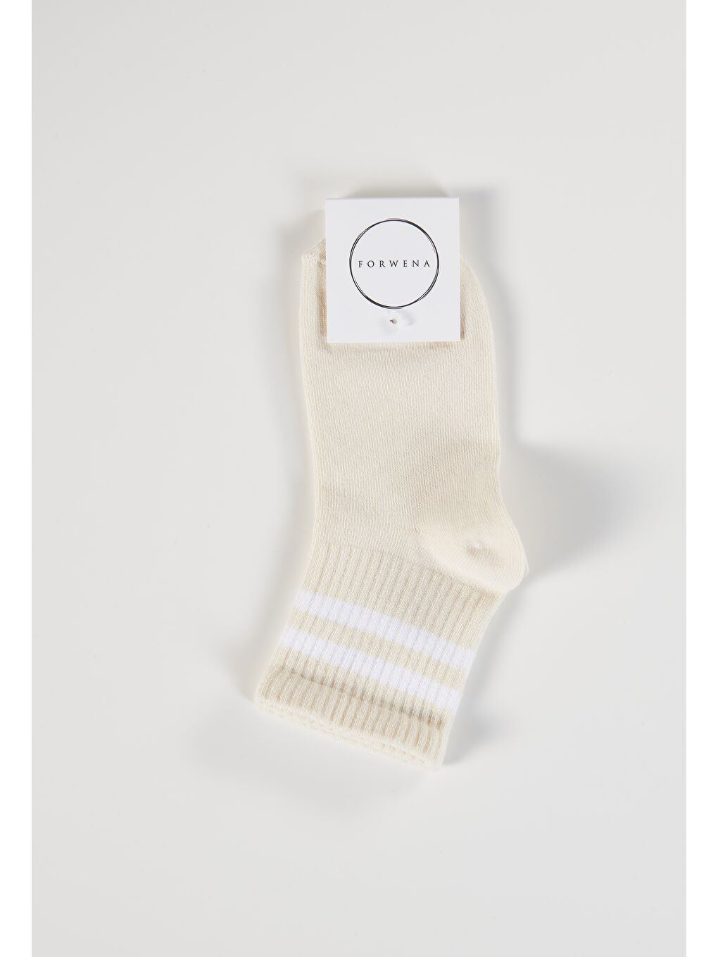 Ekru Pamuklu Dikişsiz Tenis Soket Çorap 36-41-2