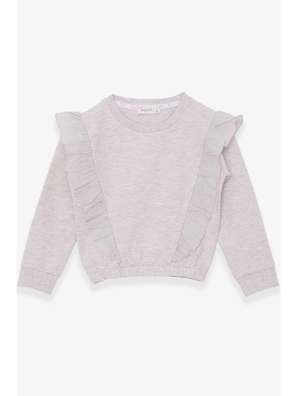 Kız Çocuk Sweatshirt Beli Lastikli Bej Melanj (4-8 Yaş)