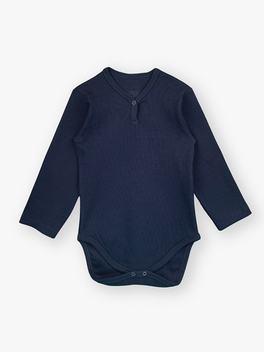 Lacivert V Yaka Fitilli Kaşkorse Uzun Kollu Erkek Bebek Çıtçıtlı Body 3'lü-1