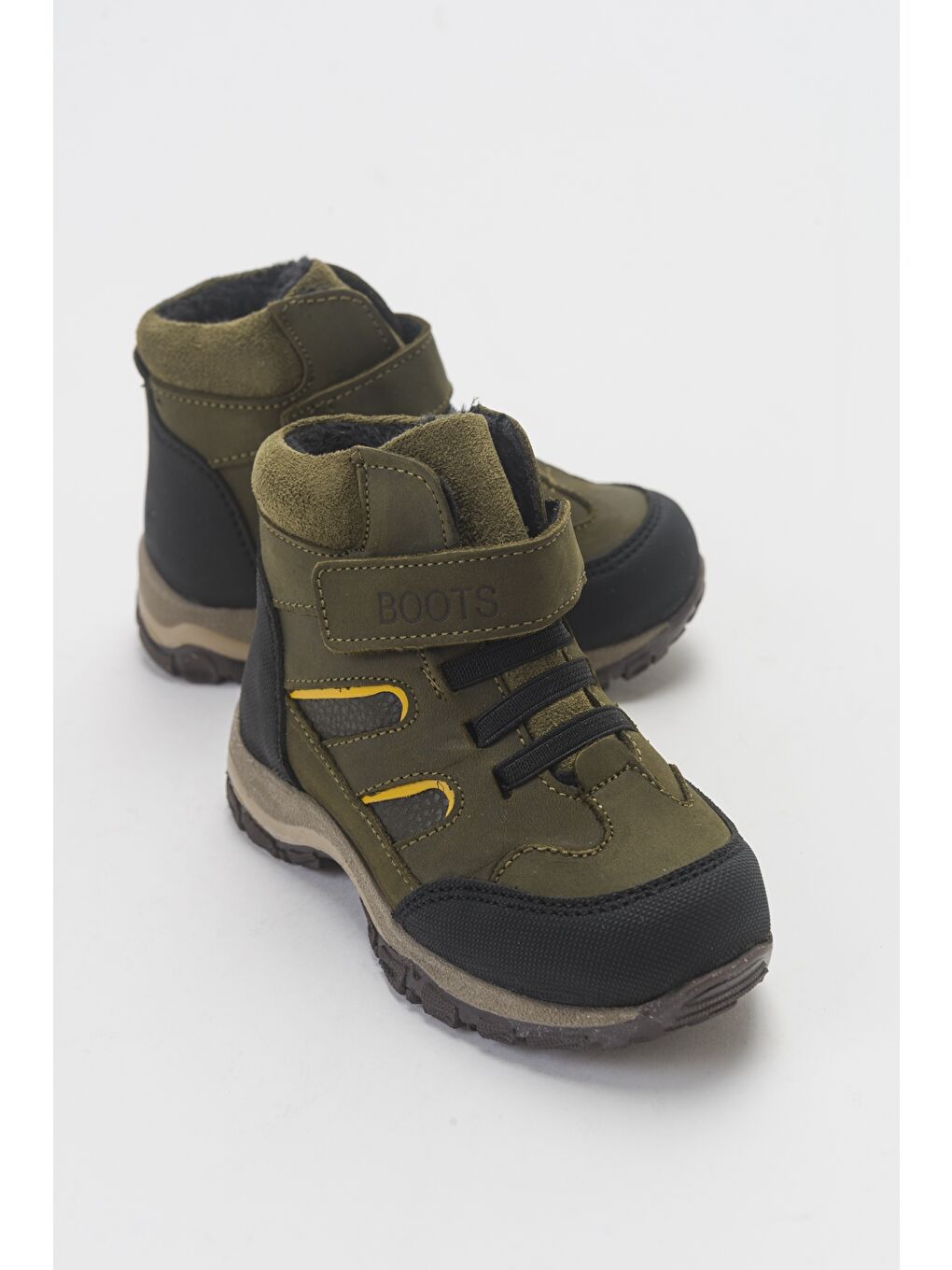 Erkek Çocuk Haki Hakiki Deri Anatomik Trekking Bot-3