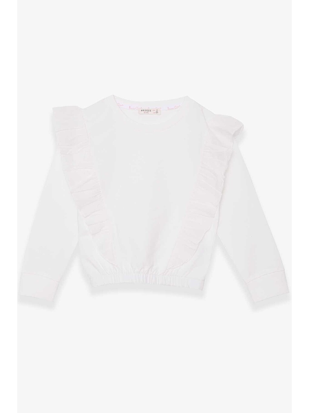 Kız Çocuk Sweatshirt Beli Lastikli Beyaz (5 Yaş)
