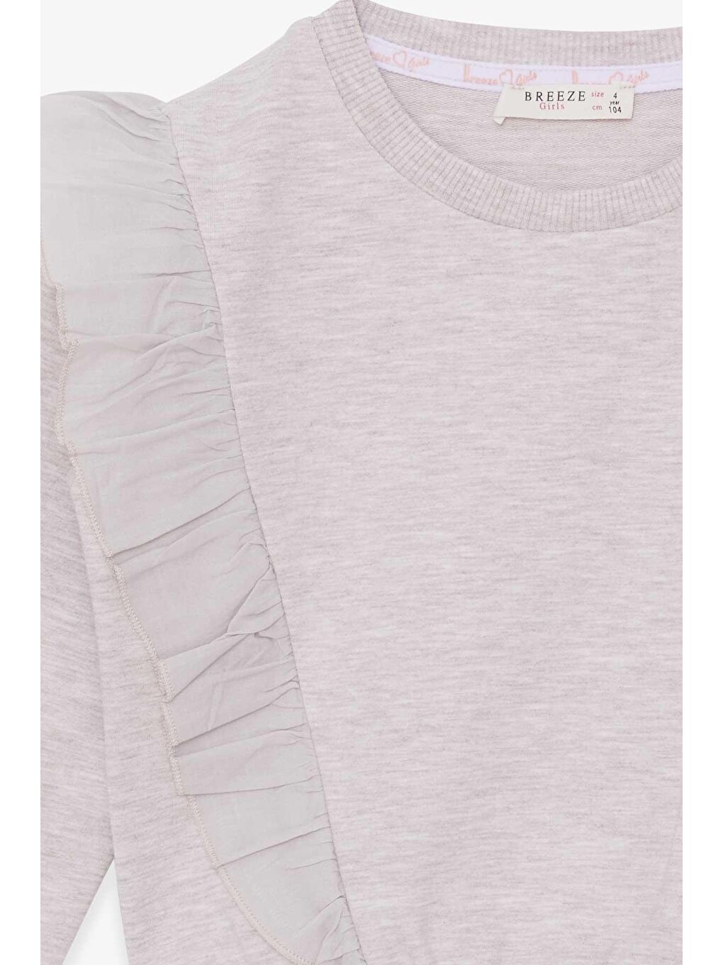 Kız Çocuk Sweatshirt Beli Lastikli Bej Melanj (4-8 Yaş)-2