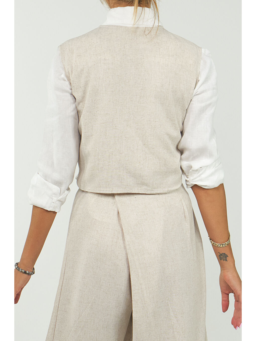 Bej Fair Yelek Bluz-1