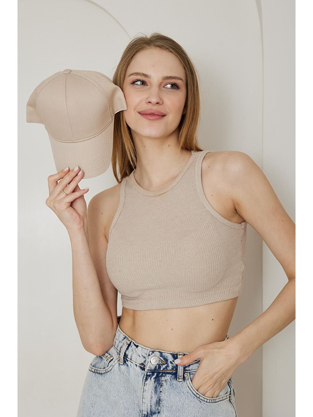 Kadın Kep Şapka Bej - Agnes-1