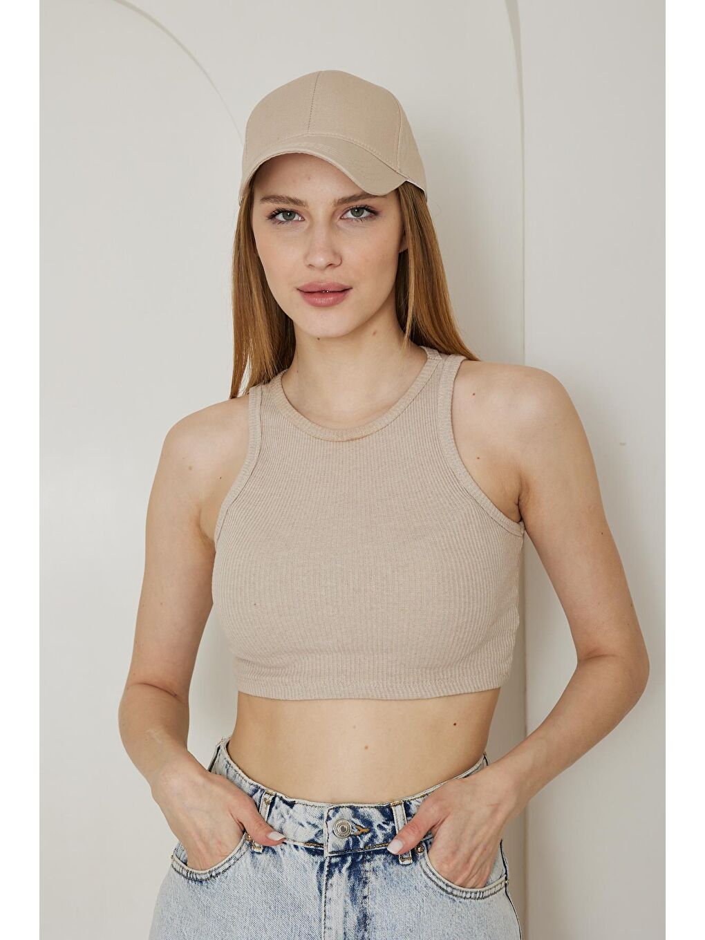 Kadın Kep Şapka Bej - Agnes-2