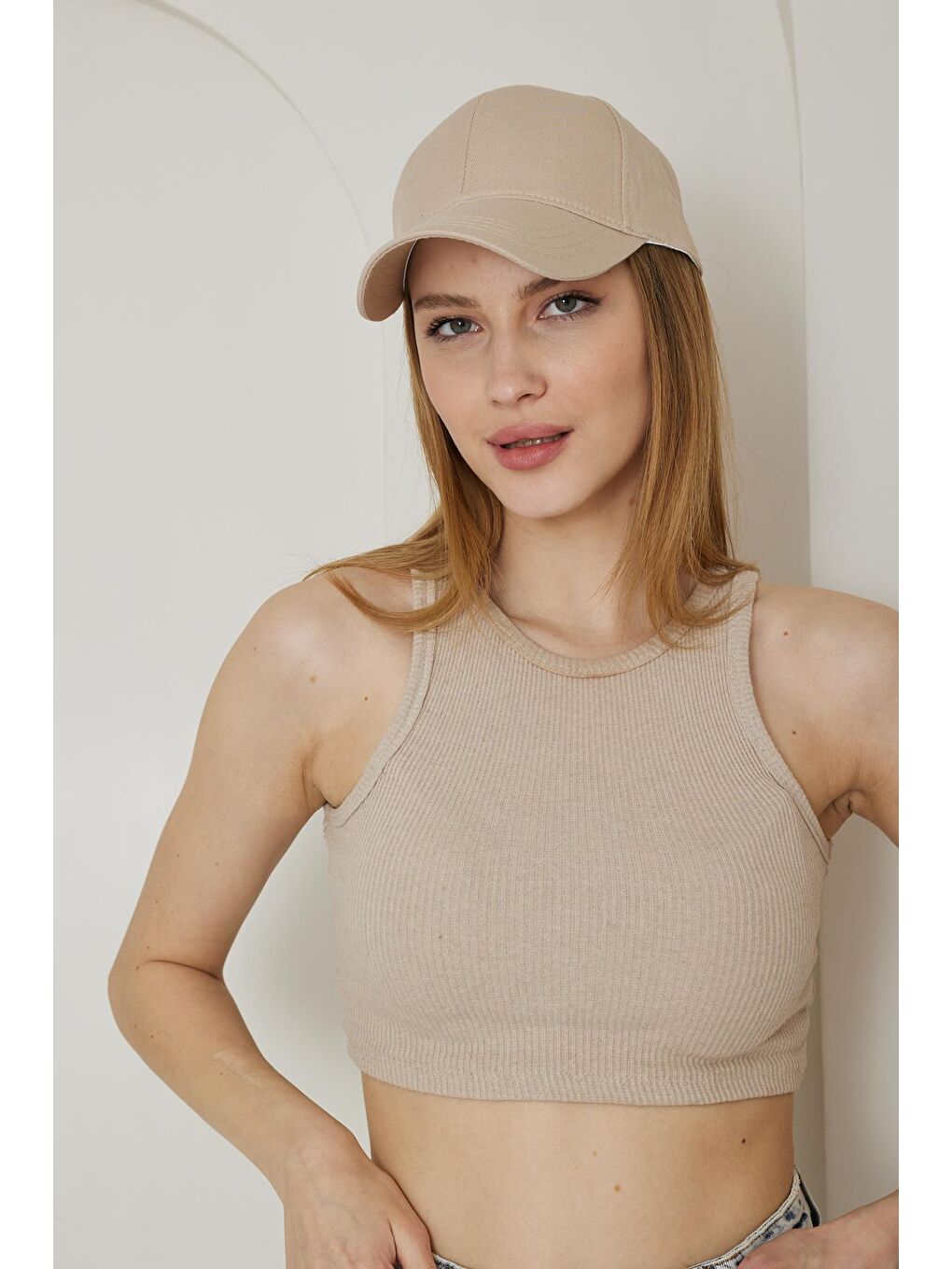 Kadın Kep Şapka Bej - Agnes-3