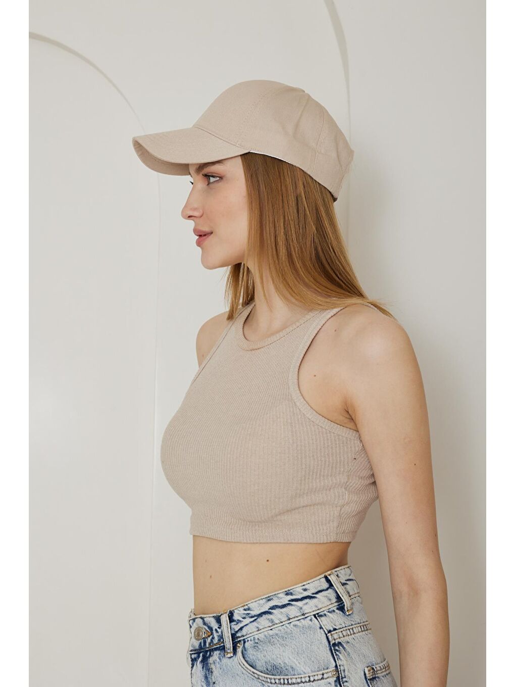 Kadın Kep Şapka Bej - Agnes-4