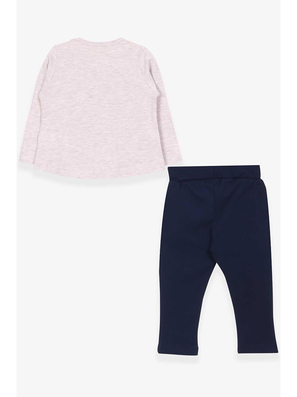 Kız Çocuk Taytlı Takım Prenses Kız Baskılı Bej Melanj (1-4 Yaş)-2