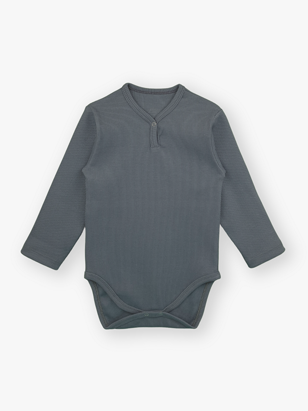 Lacivert V Yaka Fitilli Kaşkorse Uzun Kollu Erkek Bebek Çıtçıtlı Body 3'lü-3