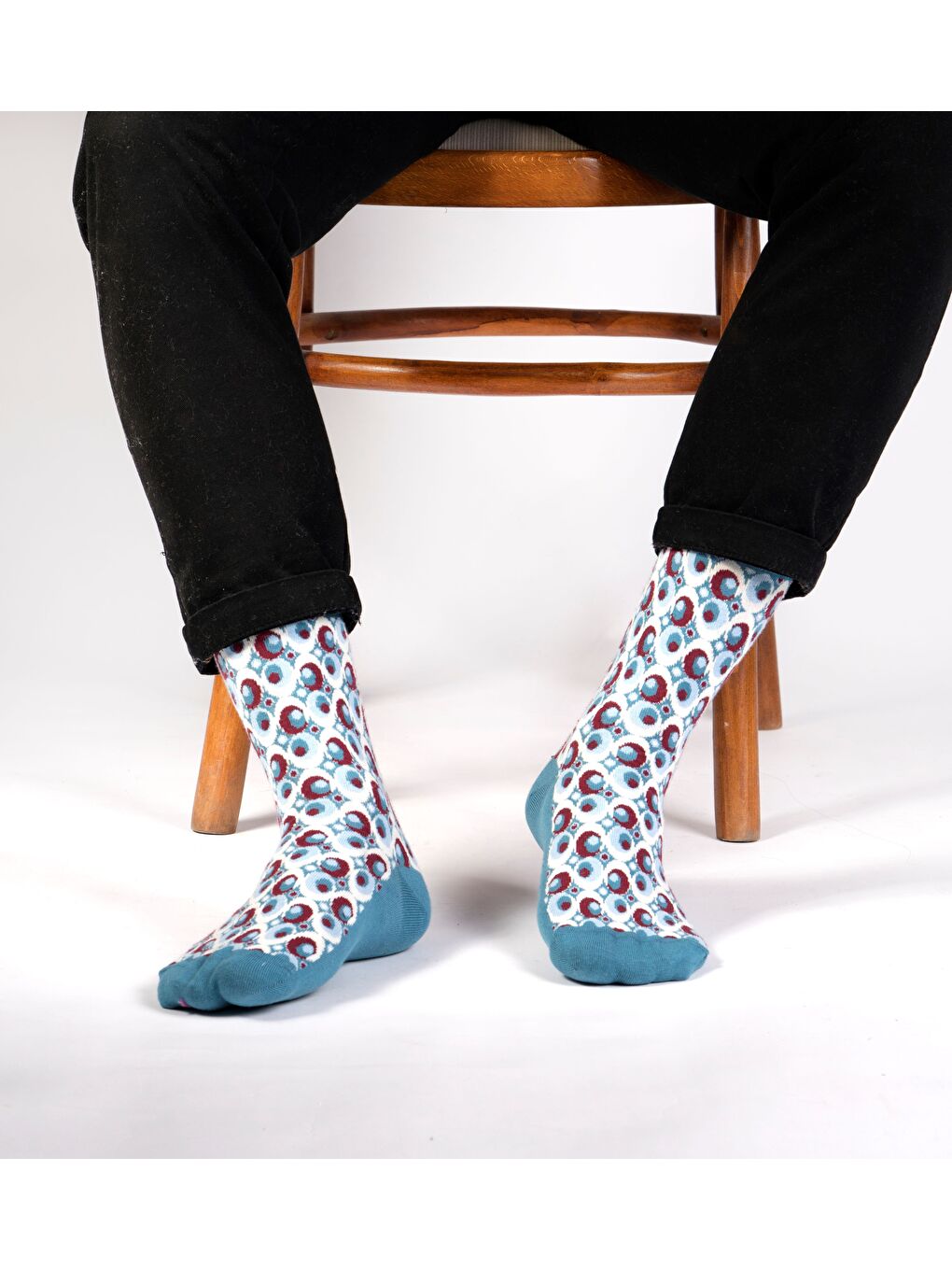 Bordo Bubble Desenli Soket Çorap-2