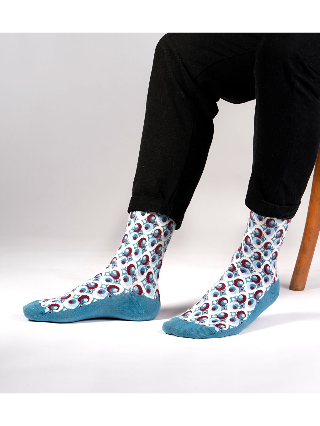 Bordo Bubble Desenli Soket Çorap-3