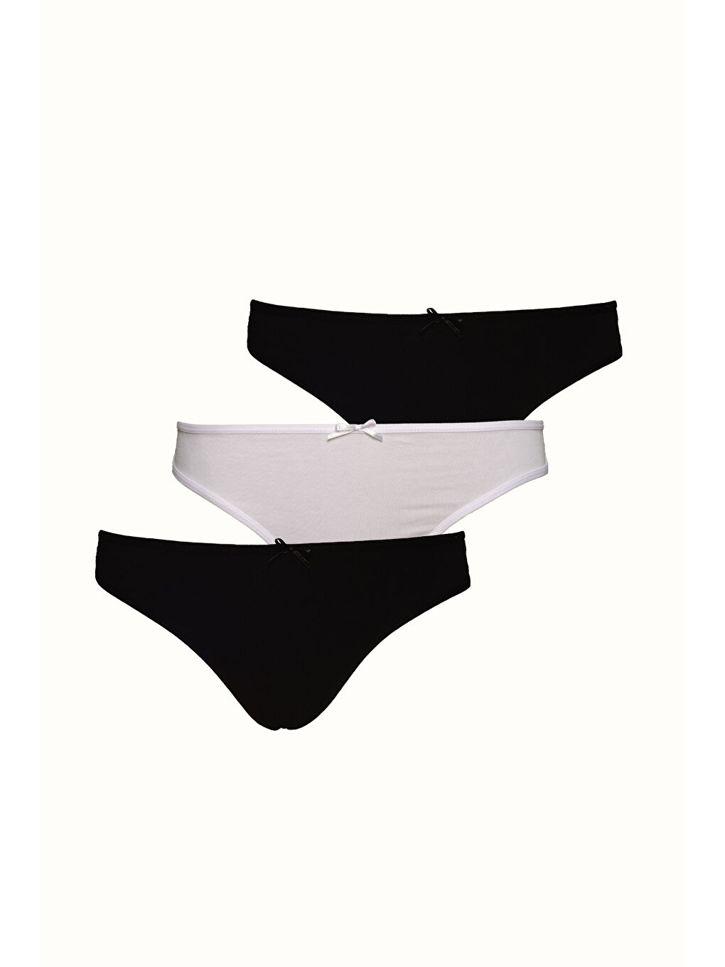 3 lü Paket Dantelli String 571 Siyah/Beyaz-1