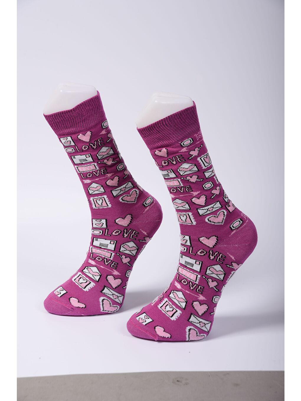 Karışık 6 Çift Organik Pamuklu Dikişsiz Kadın Çok Renkli Desenli Çorap-4