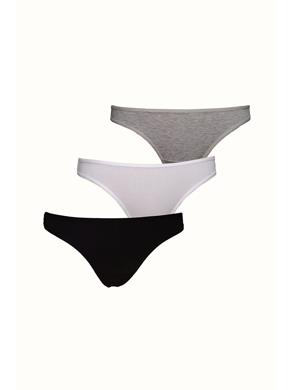 3 lü Paket String 577 Siyah/Beyaz/Gri Melanj