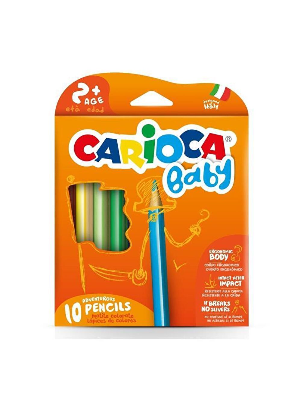 Jumbo Üçgen Bebek Kuru Boya Kalemi 10 lu (42819)