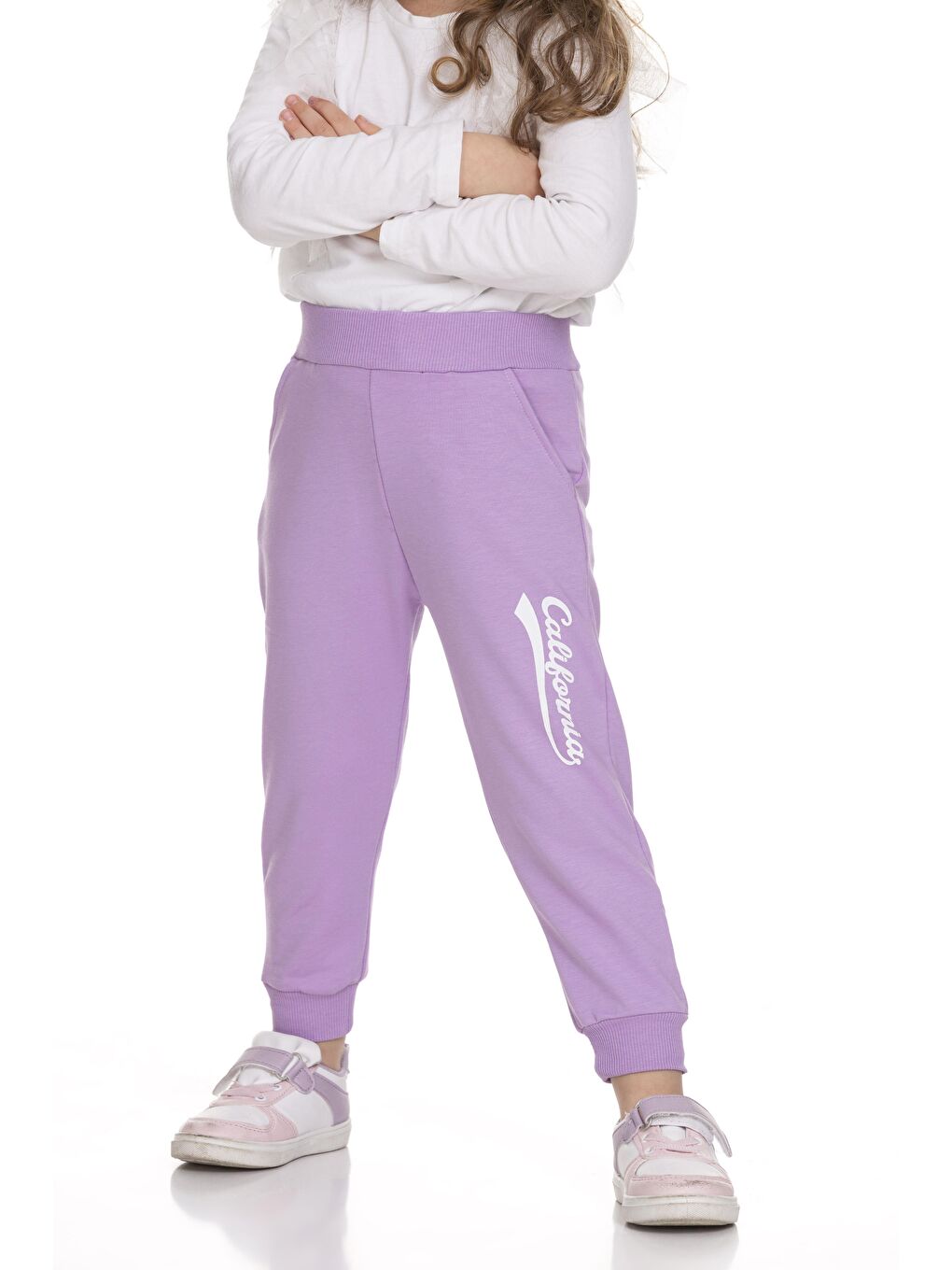 Lila California Baskılı Eşofman Altı-3